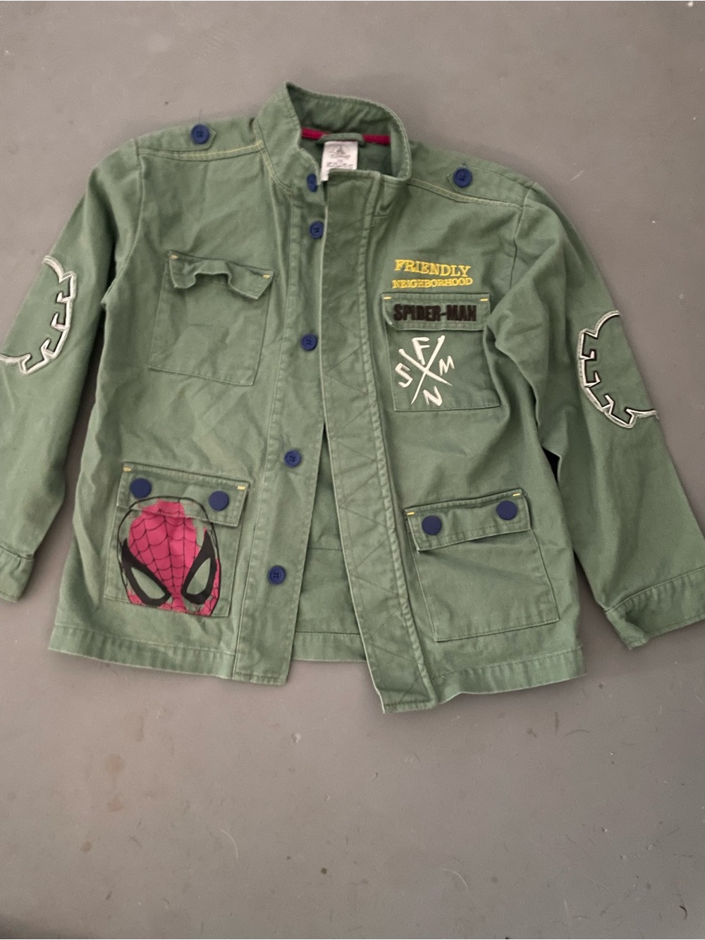 Neighborhood Kids Green Spider-Man Patch Utility Jacket